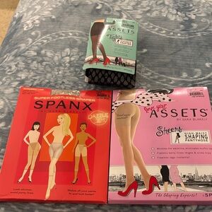 SPANX Shaping Pantyhose Set in Nude and Black